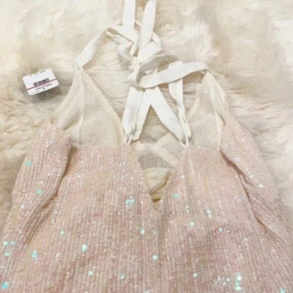 Free People Gold Rush Sequin Pearl Dress. XS,S,M,L - Picture 8 of 15